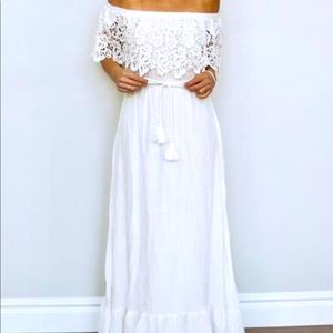 Baltic Born White Maxi Off The Shoulder NWT medium